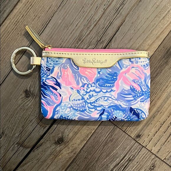 Lilly Pulitzer Floral Key & Card Holder with Gold Trim - Picture 1 of 3